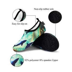 Sporty Water Shoes for Women, Barefoot Quick-Dry Slip-on Aqua Yoga Socks