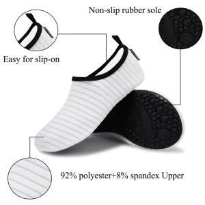 Water Sports Shoes for Men Women, Barefoot Quick-Dry Slip-on Aqua Socks